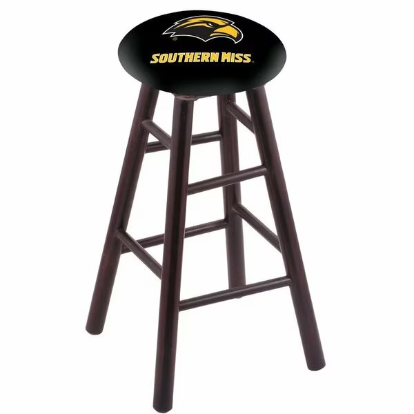 Maple Bar Stool, Dark Cherry Finish, Southern Miss Seat, Holland Bar Stool Co, Mfr#: RC30MSDC